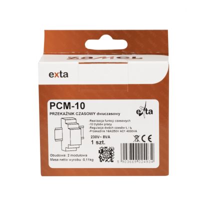Przekaźnik czasowy 1P 16A 0,1sek‑10dni 230V AC Typ: PCM-10 EXT10000085 ZAMEL (EXT10000085-WPL)